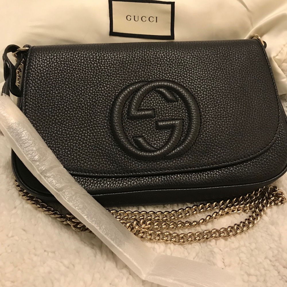 Gucci Soho Chain Shoulder Leather Bag. Authentic!